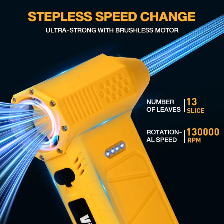 High Power Turbo Blower 110000RPM Portable Handheld Violent Fan Air Duster Car Home Dust Blower Cleaning Tool with 21700 Battery