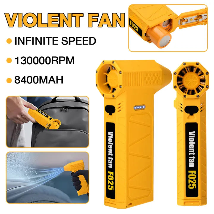 High Power Turbo Blower 110000RPM Portable Handheld Violent Fan Air Duster Car Home Dust Blower Cleaning Tool with 21700 Battery